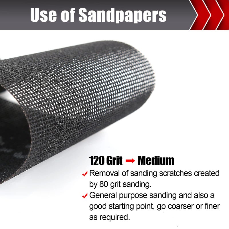 BOSHCRAFT 120 Grit Sanding Screen Mesh Sheet, 10 Pcs Drywall Sandpaper Assortment Wet or Dry Sandpaper for Wood Metal Automative Hand Sander Pole Sander 4-3/16"" x 11"" - Image 2